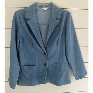 Vintage Sears Jacket Womens Blazer Denim Jean Blue Size 12